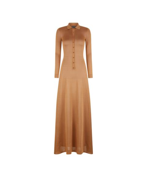 SLINKY VISCOSE KNIT POLO EVENING DRESS