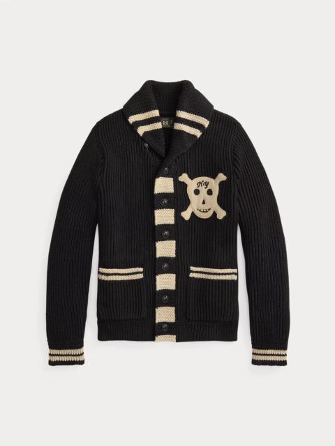 RRL by Ralph Lauren Skull-Patch Wool Shawl Cardigan