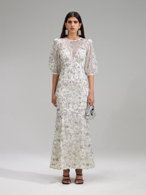 self-portrait Champagne Sequinned Maxi Dress