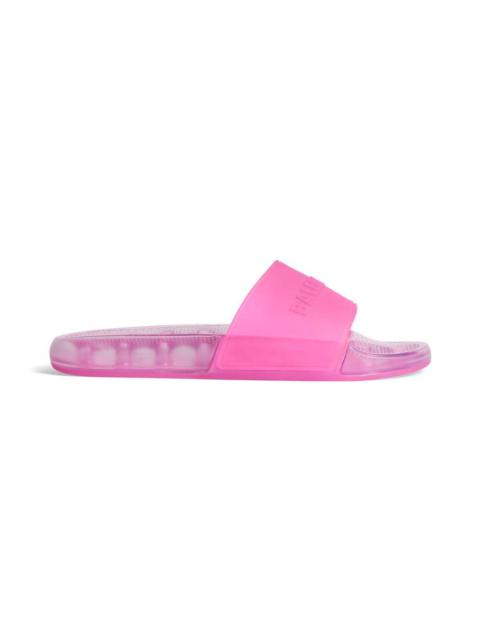 BALENCIAGA Women's Pool Transparent Slide Sandal  in Pink