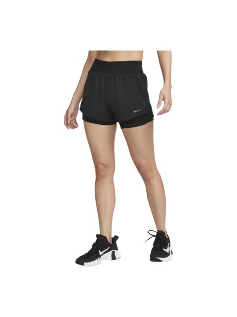 Nike (WMNS) 나이키 드라마 One Mid Rise 2in1 Shorts Asia Sizing '블랙' DX6013-010