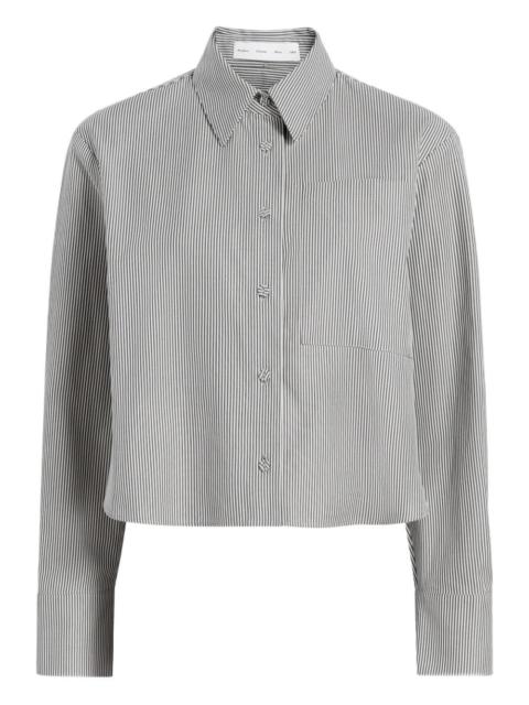 Proenza Schouler Olive pinstripe cropped shirt