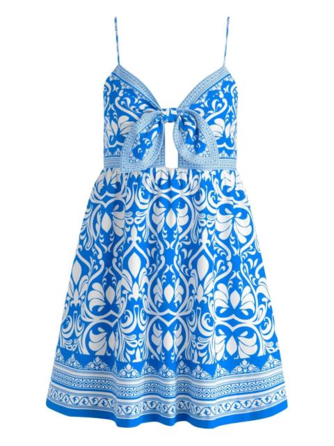 Alice + Olivia printed tie-front mini dress