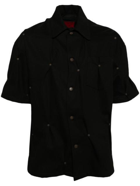 KUSIKOHC Multi-Rivet denim short sleeves shirt