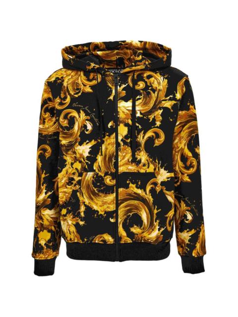 VERSACE JEANS COUTURE baroque-print zip-up hoodie