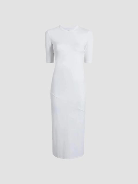 Another Tomorrow Women's Elbow Sleeve Dress - White