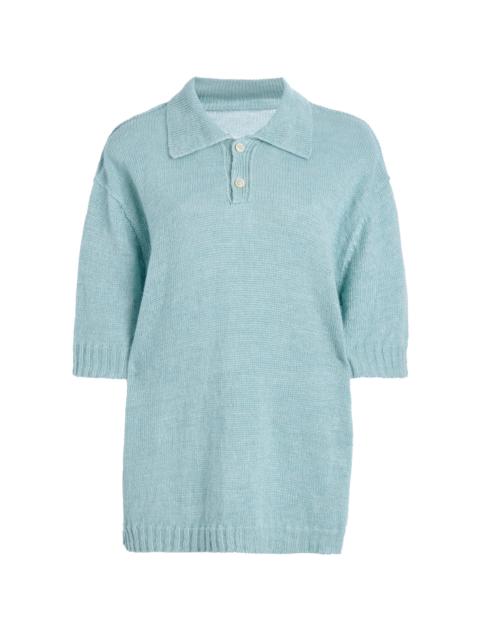 Maison Margiela Hemp Polo Shirt blue