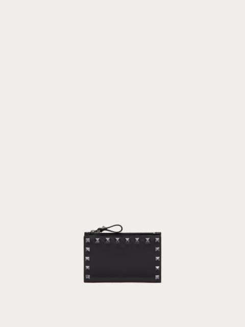 ROCKSTUD CALFSKIN CARDHOLDER WITH ZIP