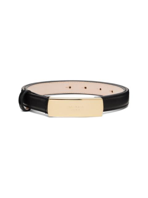 Balmain Black 'Balmain' Smooth Leather Belt