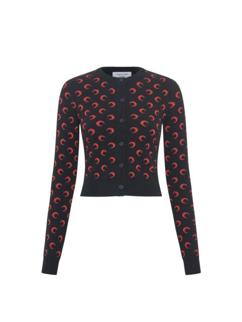 Marine Serre Moon Jacquard Knit Fitted Cardigan