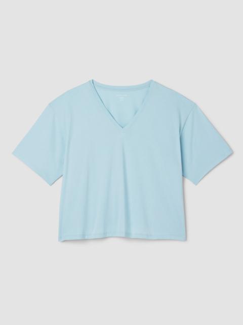 EILEEN FISHER Organic Pima Cotton Jersey V-Neck Tee