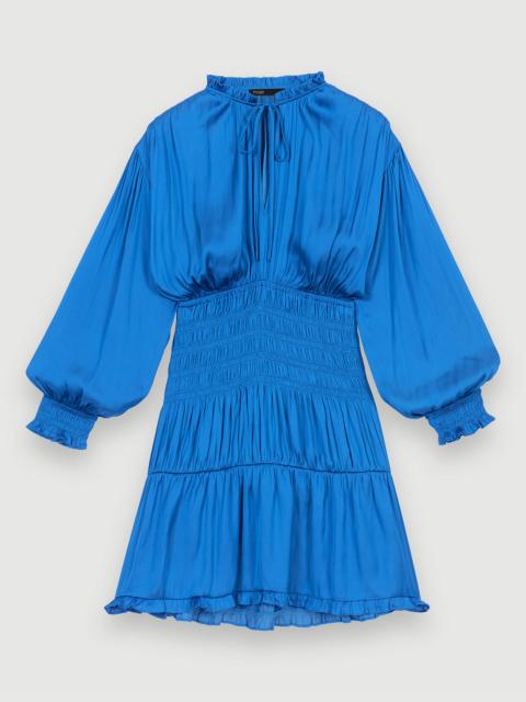 maje Blue smocked dress