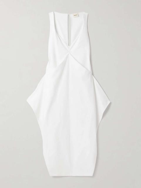 KHAITE Kenith draped cotton-poplin gown White
