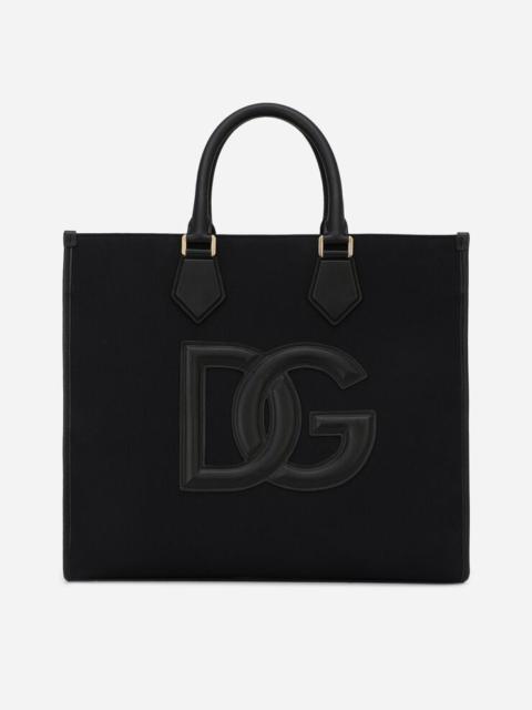 Dolce & Gabbana Canvas shopper with calfskin nappa details