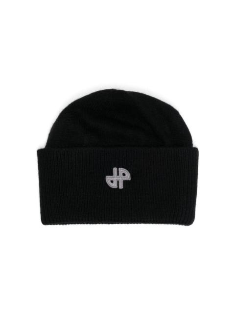 PATOU logo-patch merino-cashmere beanie