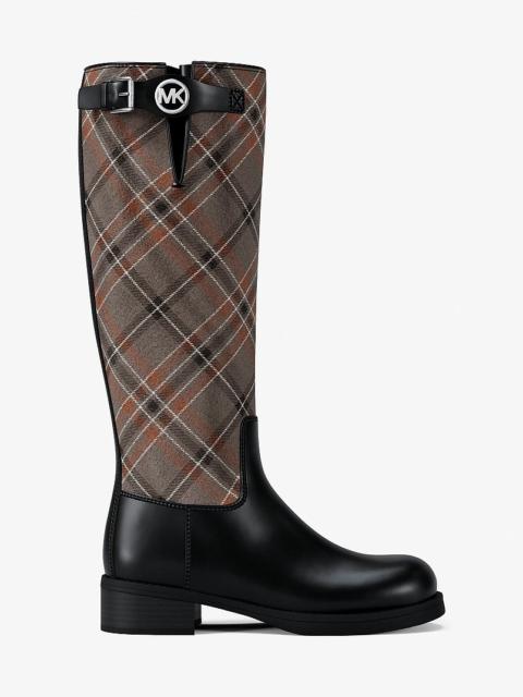MICHAEL KORS Royce Plaid Print Wool Blend Riding Boot