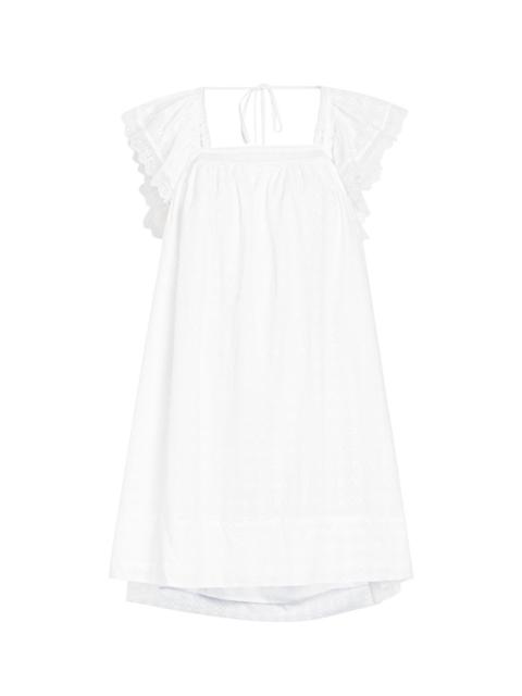 GANNI Ganni Broderie Anglaise Cotton Mini Dress