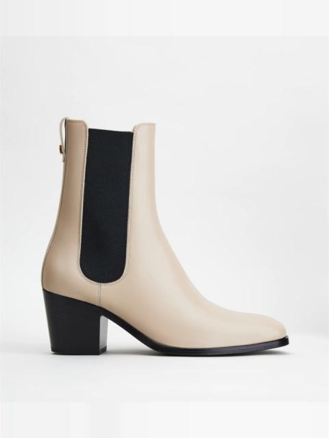 Tod's LEATHER BOOTS - BEIGE