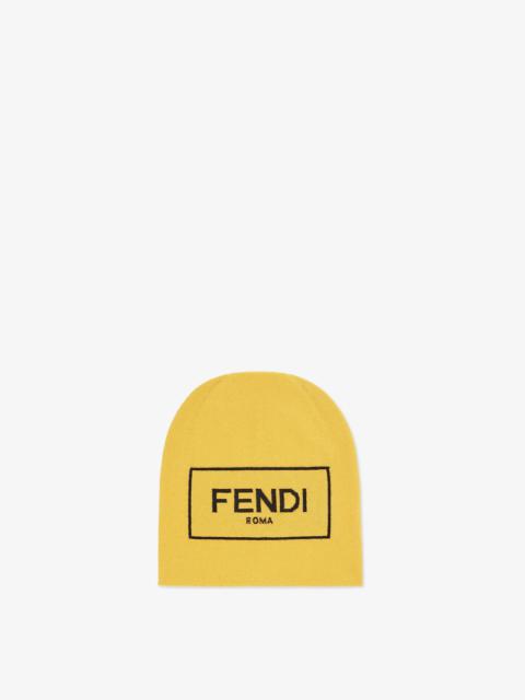 FENDI Yellow wool and cashmere hat