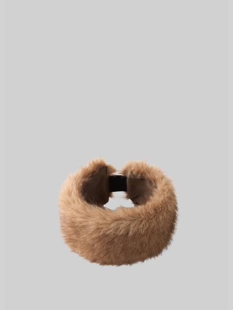 The Frankie Shop Elne Faux Fur Hair Band - Beige Melange