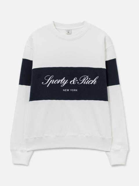 Sporty & Rich SIGNATURE LOGO BLOCK CREWNECK