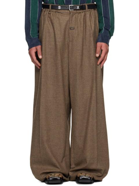 Martine Rose Brown Extreme Wide Leg Tailored Trousers