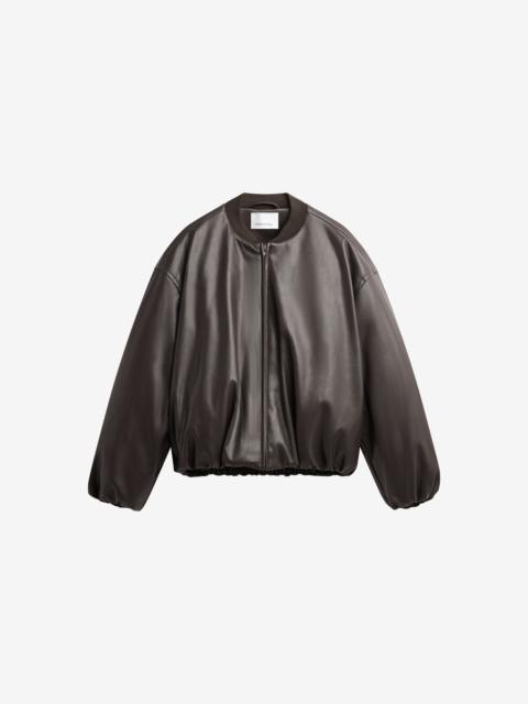 The Frankie Shop Arolla Faux Leather Draped Jacket - Brown