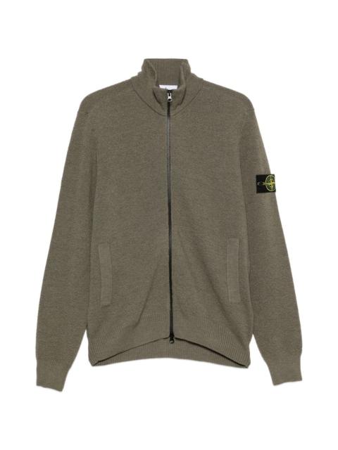 Stone Island logo-patch zip-up cardigan