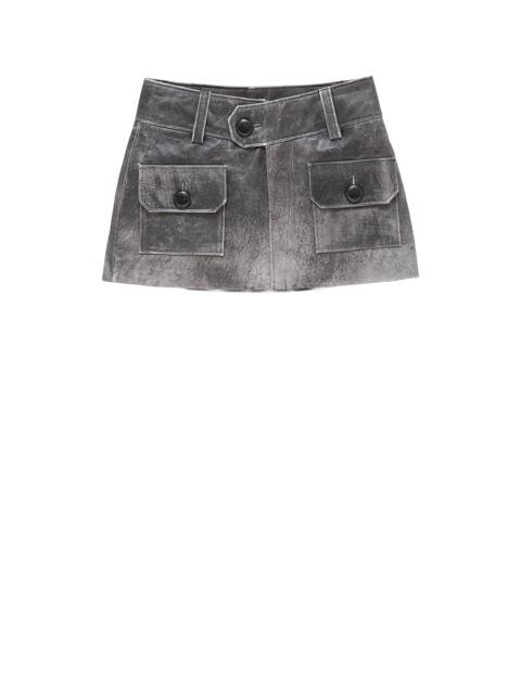 VAQUERA Vaquera Leather Mini Skirt Grey