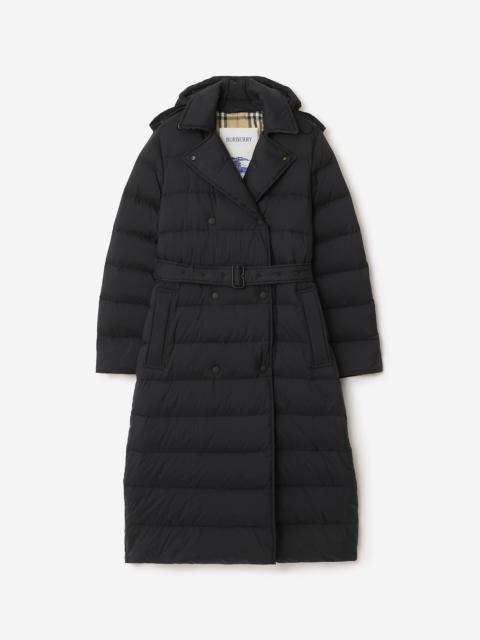 Burberry Long Nylon Hooded Puffer Coat