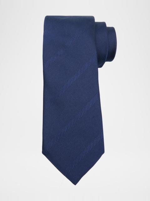 Brunello Cucinelli Men's Regimental Stripe Silk Tie