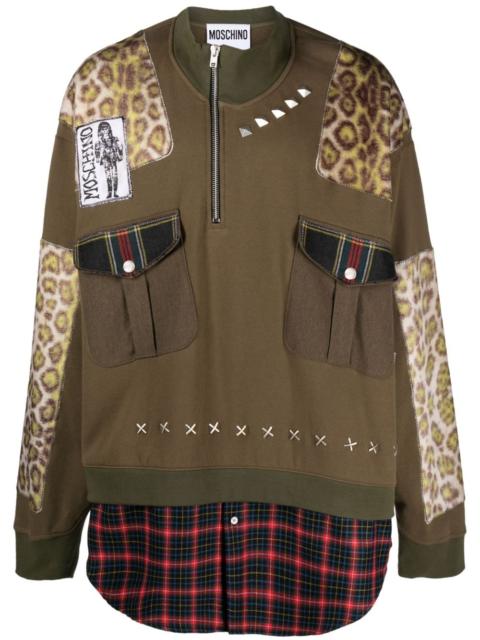 Moschino panelled cotton sweatshirt