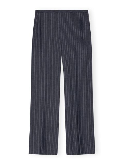 GANNI STRETCH STRIPED MID WAIST PANTS