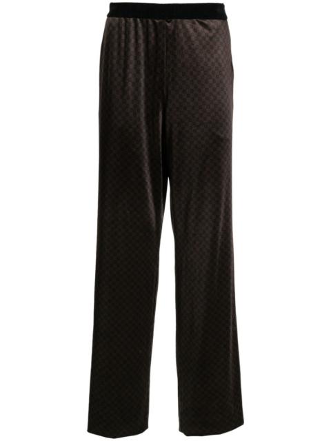 monogram-jacquard straight-leg trousers