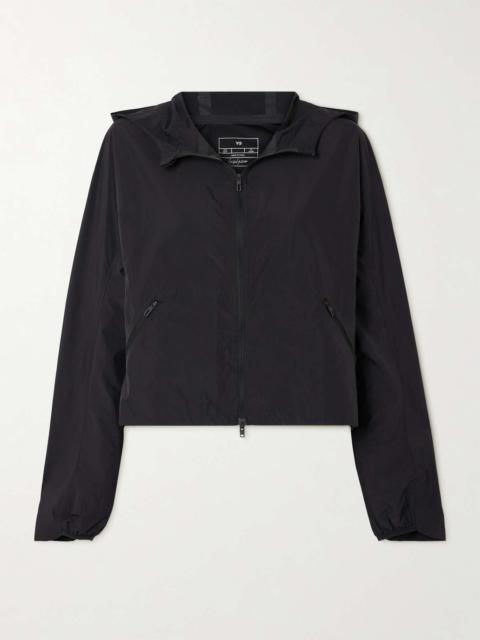 Y-3 + Y-3 cropped printed shell hooded jacket