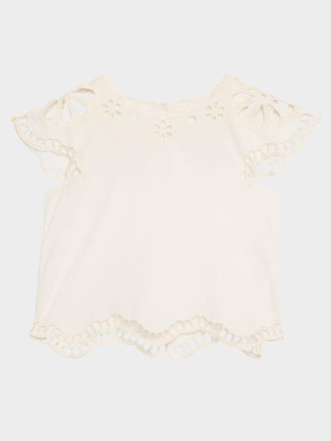 THE GREAT. Super Bloom Eyelet Top