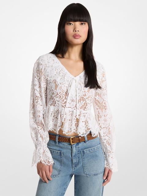 MICHAEL KORS Corded Floral Lace Blouse