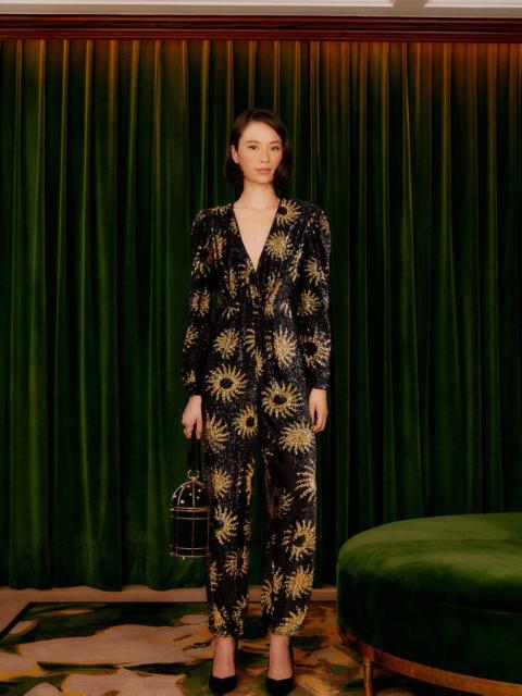 FARM RIO Sunny Mood Sequin V Neck Jumpsuit