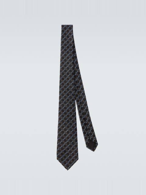 GUCCI Horsebit silk jacquard tie