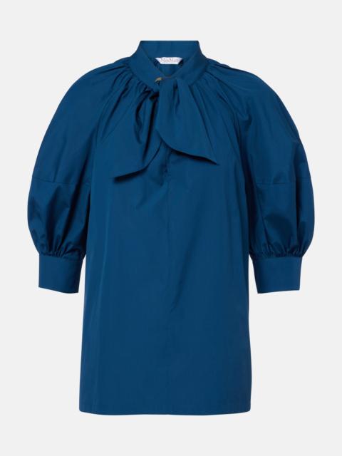 Max Mara Tie-neck cotton poplin blouse