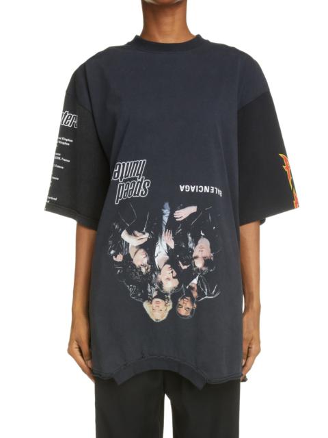 BALENCIAGA Balenciaga Speed Hunters Oversize Upside Down Graphic Tee in Mix Of Black W at Nordstrom