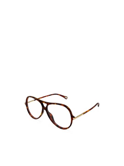 Chloé tortoiseshell-effect pilot-frame glasses