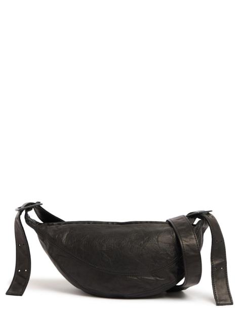 Sling grained leather crossbody bag