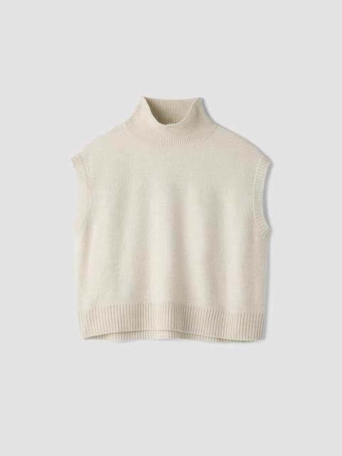 EILEEN FISHER Fine Felted Wool Turtleneck Top in Regenerative Wool