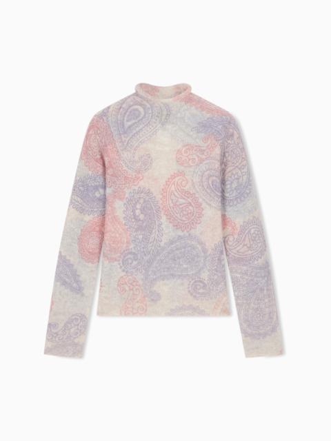 EMPORIO ARMANI ALPACA SWEATER WITH PAISLEY PRINT BOTEH CAPSULE