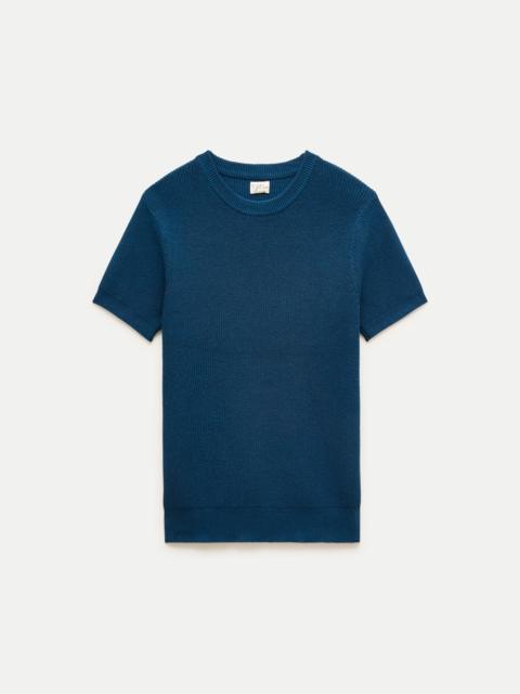 J.CREW Short-sleeve sweater in ribbed cotton-silk blend