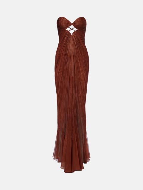 MARIA LUCIA HOHAN Rachel draped silk muslin bustier gown