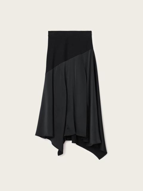 ALLSAINTS PIA SATIN ASYMMETRIC MAXI SKIRT