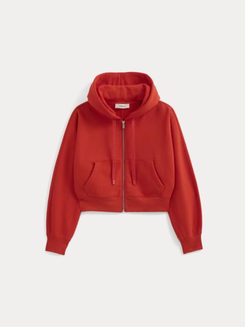 EVERLANE LUXE FLEECE FULL-ZIP CROPPED HOODIE