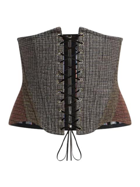 Etro WOOL CORSET BELT WITH MICRO HOUNDSTOOTH PATTERN